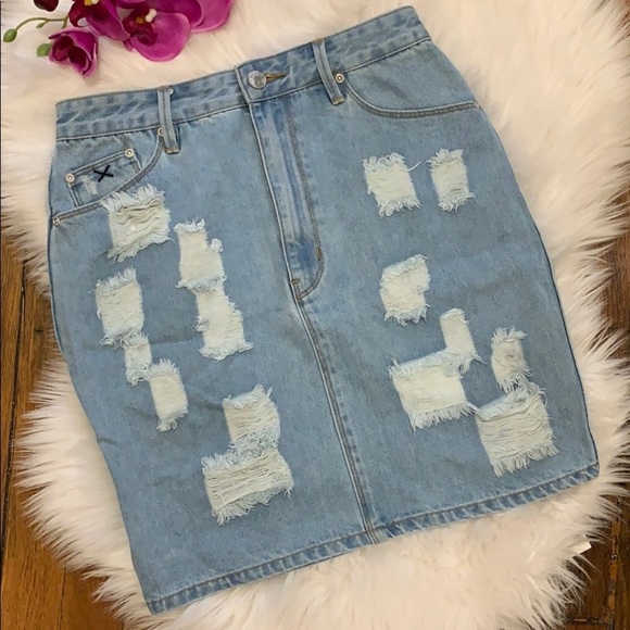 𝅺NWT RES DENIM HIGHRISE PENCIL SKIRT😍👌 - Picture 1 of 8